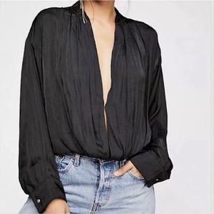 Free People Deep Black Bodysuit